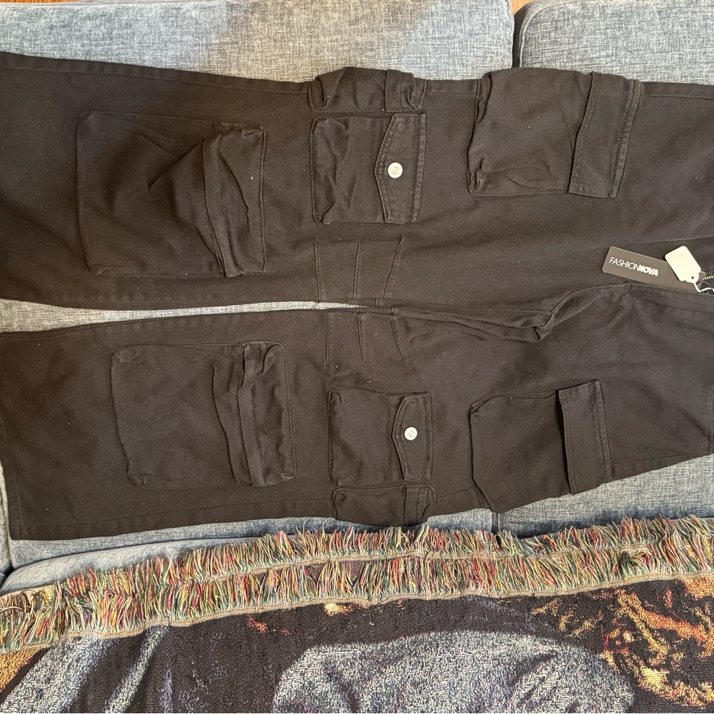 Fashion Nova Midnight Black Cargo Pants
